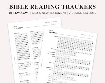 B6 TN Bible Reading Log Checklist, Bible Study Planner, Bible tracker, Scripture Reading Chart, Faith Planner, B6 Printable