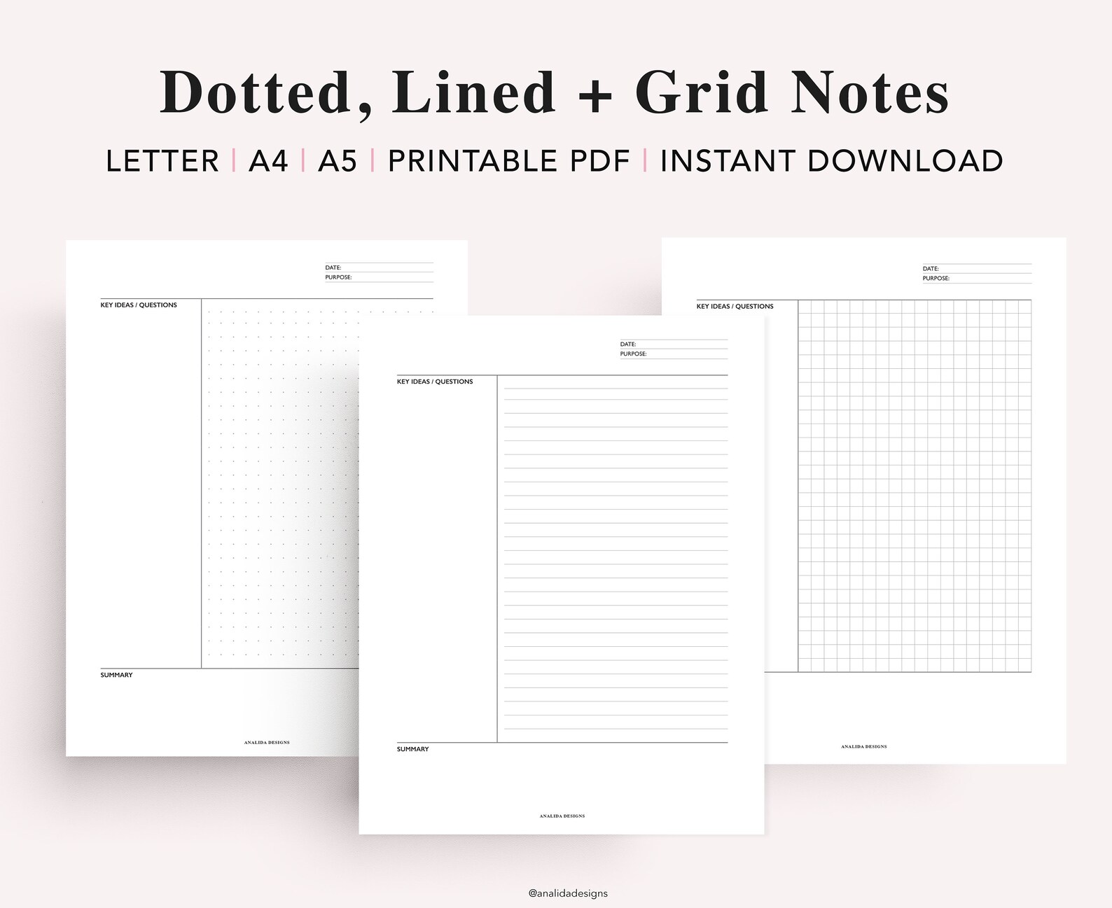 Cornell Notes Printable Pack Cornell Notes Method Student | Etsy