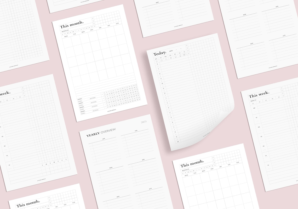 Hobonichi Daily Planner Printable Daily Weekly Monthly - Etsy