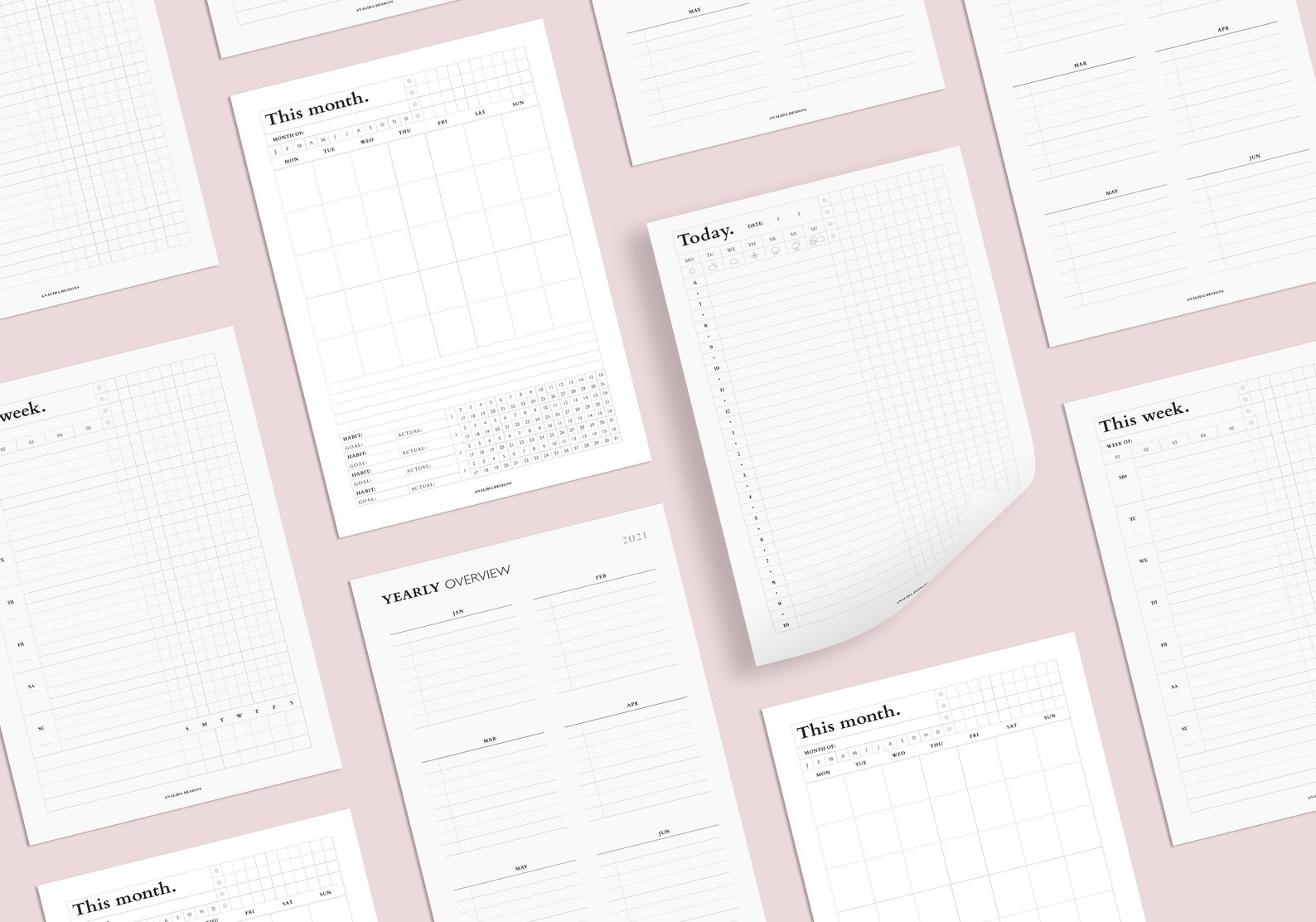 Hobonichi Daily Planner Printable, Daily Weekly Monthly Planner ...