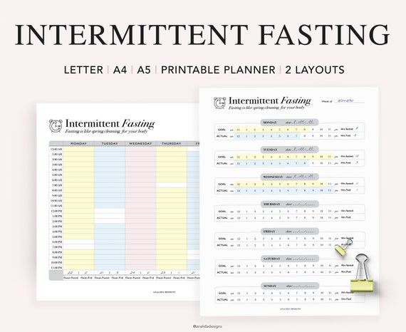 Intermittent Fasting Fasting Printable Daily Weekly Keto | Etsy