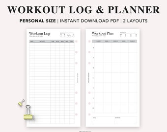 Afdrukbare persoonlijke trainingsplanner: minimalistisch fitnesslogboek (pdf)