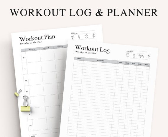Workout Planner Printable, Exercise Log, Workout Template, Workout Calendar,  Fitness Planner, Workout Tracker A5, A4 & US Letter - Etsy