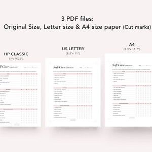 Self-care Checklist Tracker: Happy Planner Classic Insert (PDF) - Etsy