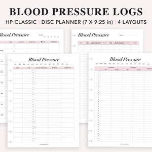 Printable Blood Pressure, Happy Planner Classic Insert, blood pressure tracker, blood pressure monitor, blood pressure log, Health planner