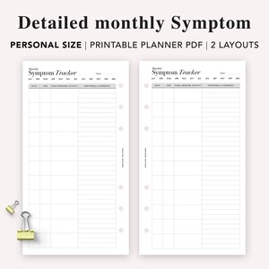 Personal Symptom Tracker: Printable Medical Planner (PDF Download) image 4