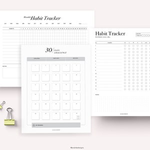 Productivity Planner Bundle Printable, Work Planner, Project Tracker, Life Organizer Template, To Do List, US Letter, A4, A5 planner inserts image 7