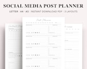 Social Media Planner Template: Content Tracker, A4 A5 Letter (PDF)