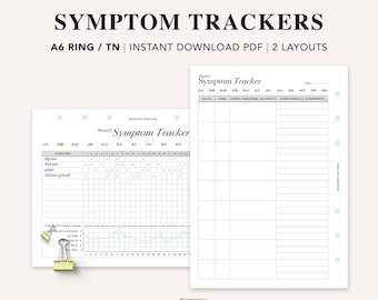 Symptom Tracker Printable Medical Planner Pain Tracker | Etsy