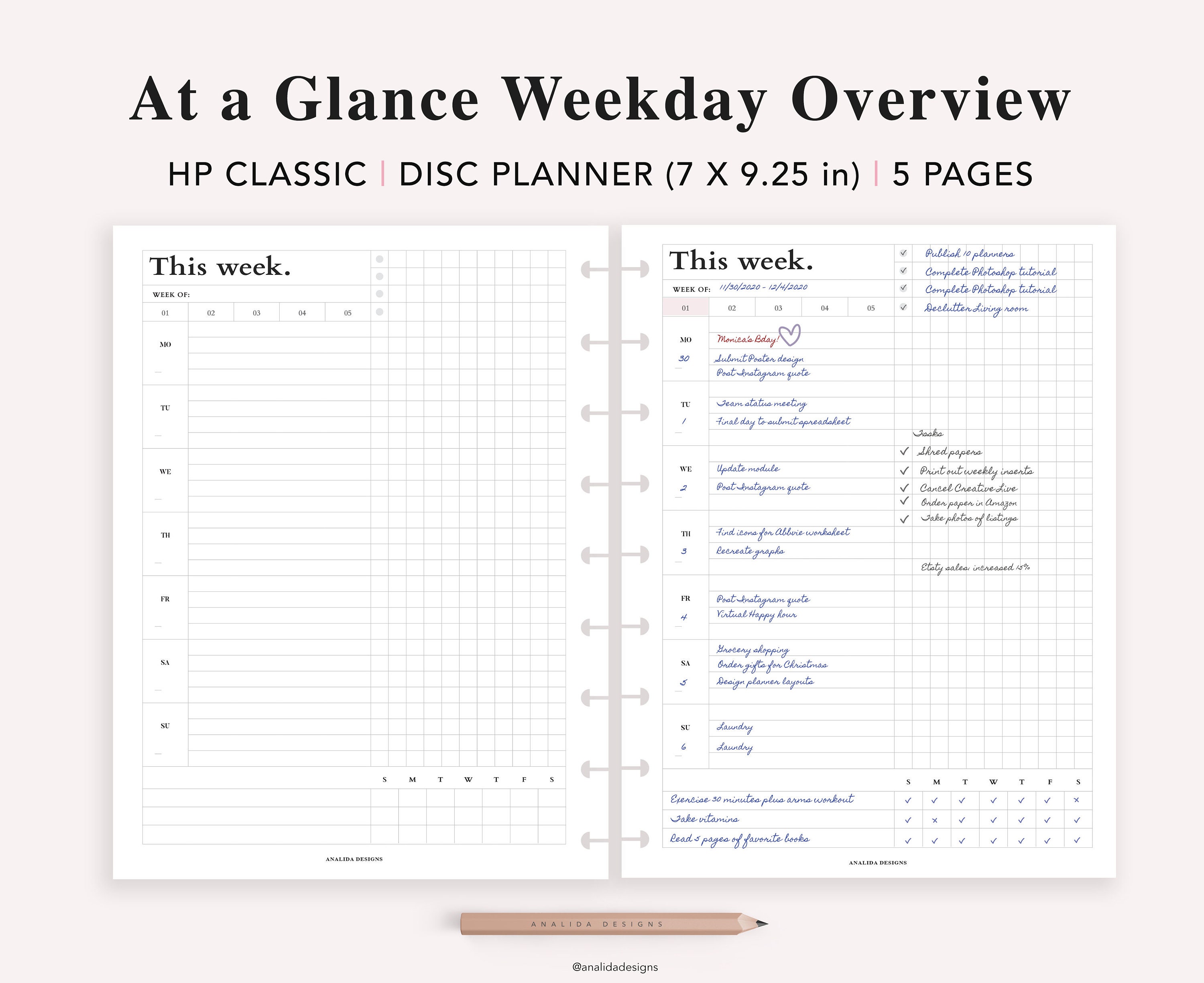Hobonichi Daily Happy Planner Classic Printable Daily Weekly - Etsy