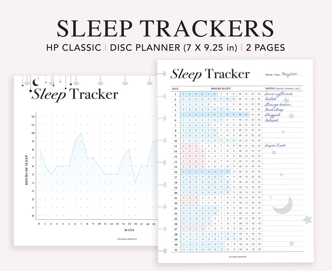Sleep Tracker Printable Happy Planner Classic Insert, Monthly Sleep Log ...