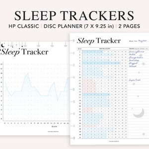 Slaaptracker Afdrukbaar Happy Planner Classic-inzetstuk, maandelijks slaaplogboek, slaaptracking, slaapdagboek, gezondheidsplanner, HP Classic-navulling