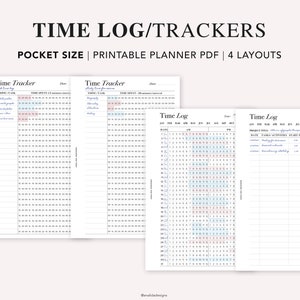POCKET Time Tracker Printable, Time Log, Time Blocking Template, Time Management, Activity Tracker, Hourly Schedule, Instant Download