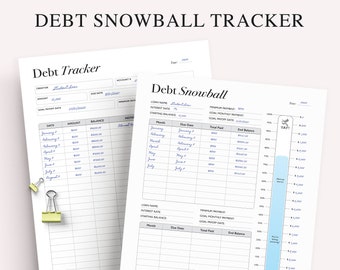 Debt Tracker Thermometer Printable, Debt Payoff Snowball, Money Management, Finance Planning, A5 Planner Inserts, PDF Instant Download