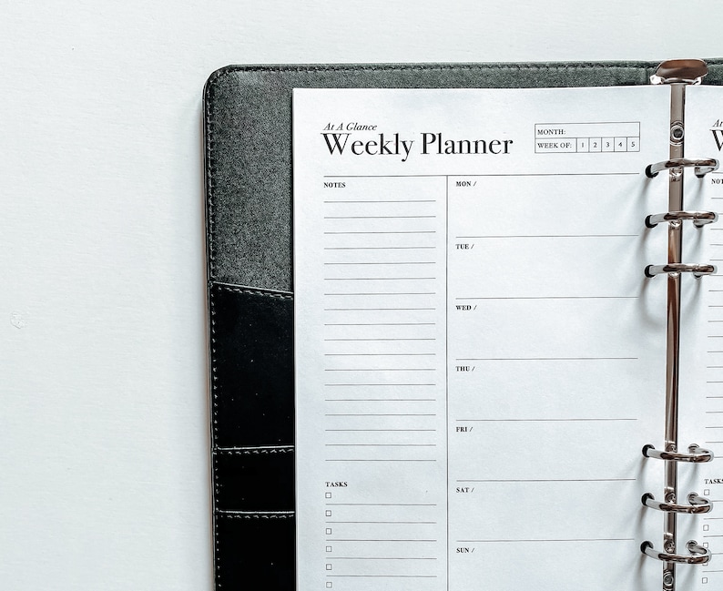 Minimalist Weekly Planner Printable: Undated A4 A5 Letter (PDF) - Etsy