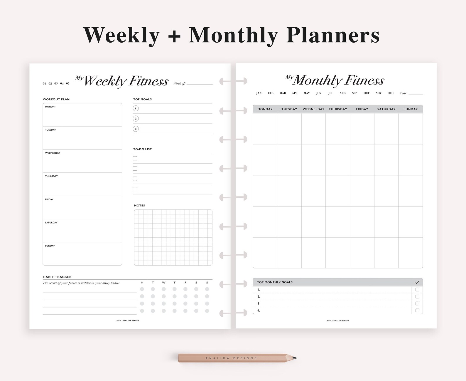 Fitness Planner Printable Happy Planner Insert Daily Fitness - Etsy