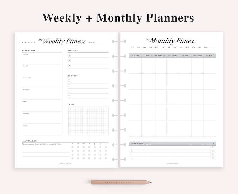 Fitness Planner Printable Happy Planner Insert Daily Fitness - Etsy