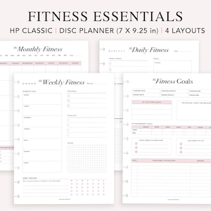 Fitness Planner Printable, Happy Planner Insert, Daily Fitness Tracker, Weekly Fitness Goal Planner, Fitness Journal, Meal Plan, HP Classic