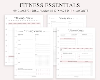 Fitness Planner Printable: Daily, Weekly, Monthly Tracker (HP Classic, PDF)