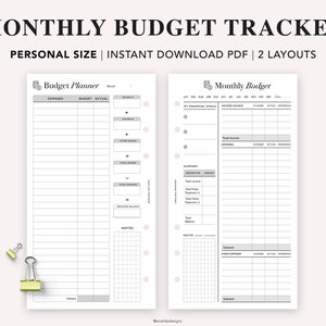 PERSONAL Budget Planner Printable, Savings Tracker, Expense Tracker, Monthly Budget, Budget Template Journal Sheet, Personal size Insert