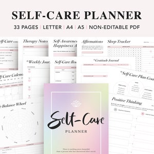 Self Care Journal, Self Care Kit, Self Care Planner, Self Care Worksheet, Wellness Planner, Mental Health Journal, Mood Tracker, A5 Inserts