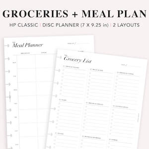 Happy Planner Grocery List & Meal Planner Refill (PDF)