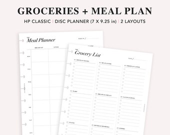 personal grocery list printable weekly meal planner shopping etsy
