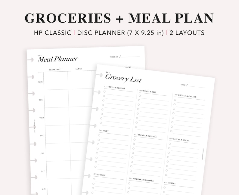 Grocery List Printable Happy Planner Classic Weekly Meal - Etsy