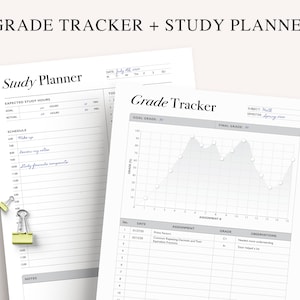 Study Planner Printable, Grade Tracker, Study Organizer, College ...