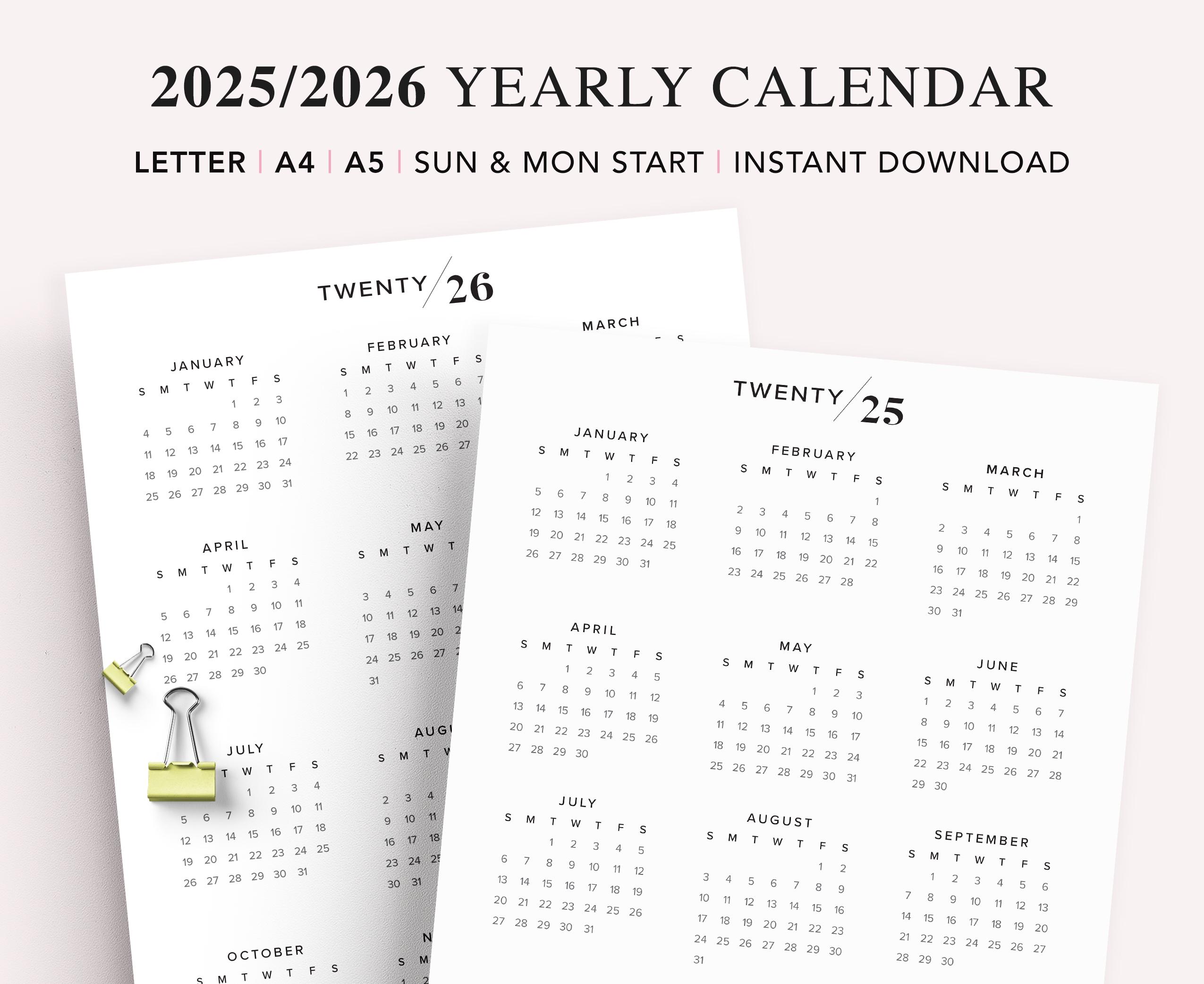2025 calendar yearly - Etsy 日本