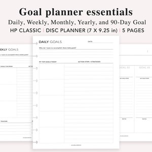 Doelplanner: dagelijks, wekelijks, maandelijks, 90 dagen (digitale download)