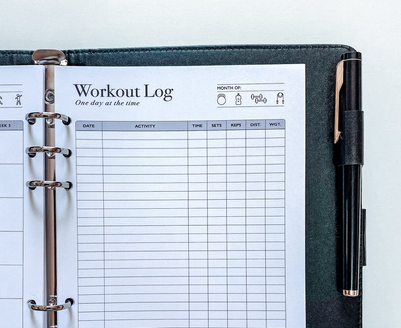 PERSONAL Workout Planner Printable, Exercise Log, Workout Template, Workout Calendar, Fitness Planner, Workout Tracker, Personal size insert image 5