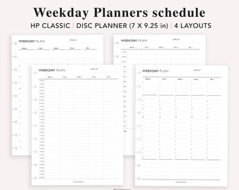 Work Weekday Schedule, Happy Planner Insert, Printable Weekday Timetable, Weekly Organizer, Hourly Agenda, Time Blocking Template, PDF