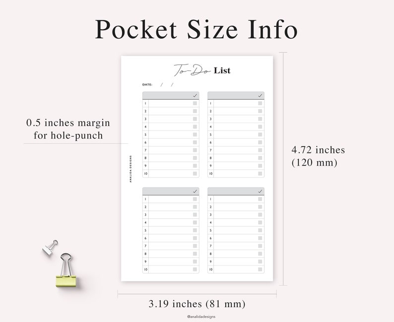 POCKET To-Do List Printable To Do List Daily To Do List | Etsy