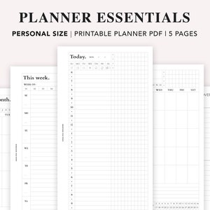 PERSONAL Hobonichi Daily Printable, Daily Weekly Monthly Planner, Undated Day Planner, Weekly Schedule, Quarantine Planner, Personal Filofax