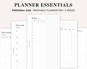 Personal Size Planner Printable: Daily, Weekly, Monthly (PDF)