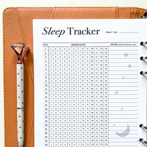 Slaaptracker afdrukbaar, A5 Planner-inserts, maandelijks slaaplogboek, slaapregistratie, slaapdagboek, gezondheidsplanner, PDF Instant Download afbeelding 5