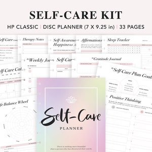 Self Care Journal, Happy Planner Classic Insert, Self Care Planner, Self Care Worksheet, Wellness Planner, Mental Health, Mood Tracker