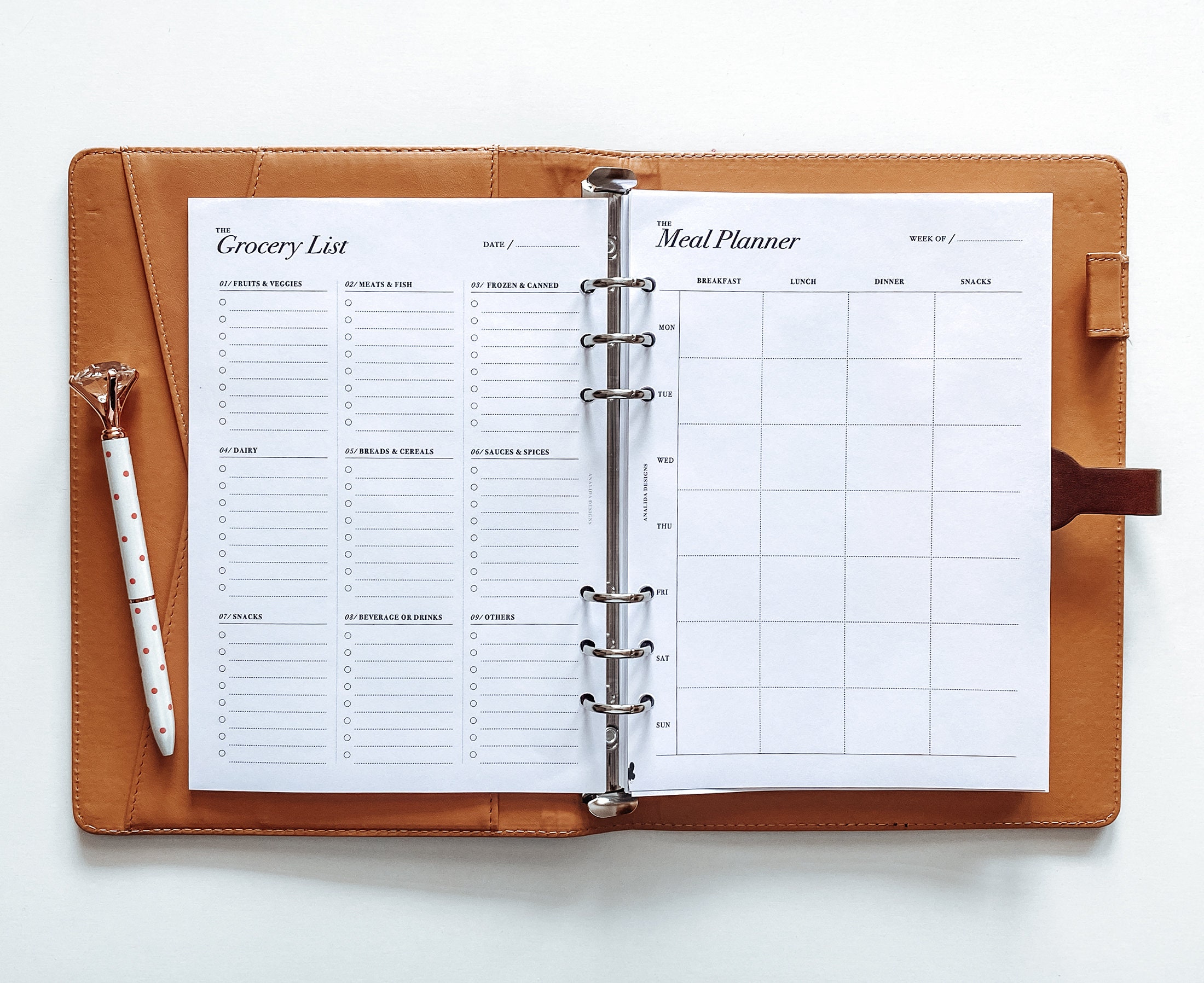 grocery list printable weekly meal planner shopping list etsy