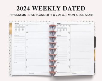 2024 Weekly Dated Printable, Happy Planner Insert, Weekly Planner Agenda, Weekly Organizer, To Do List for Work/Home, WO1P, HP Classic, PDF