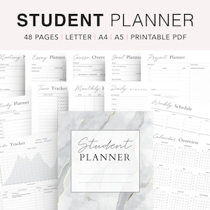 Student Planner Printable, University Planner, Academic Planner, College Student Planner, Semester planner, Back to School, A5 Insert, PDF