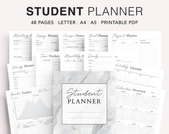Student Planner Printable, University Planner, Academic Planner, College Student Planner, Semester planner, Back to School, A5 Insert, PDF