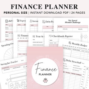 PERSONAL Financial Planner Bundle Printable, Savings Tracker, Monthly Budget Planner, Debt Payoff Tracker, Digital Finance Planner, PDF