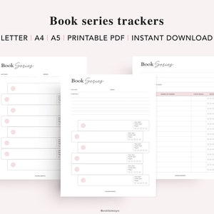 Reading Tracker Printable, Reading Log, Reading Journal, Bookshelf Insert, Book Lovers Planner Bundle, A5 Planner Inserts, PDF Download image 4