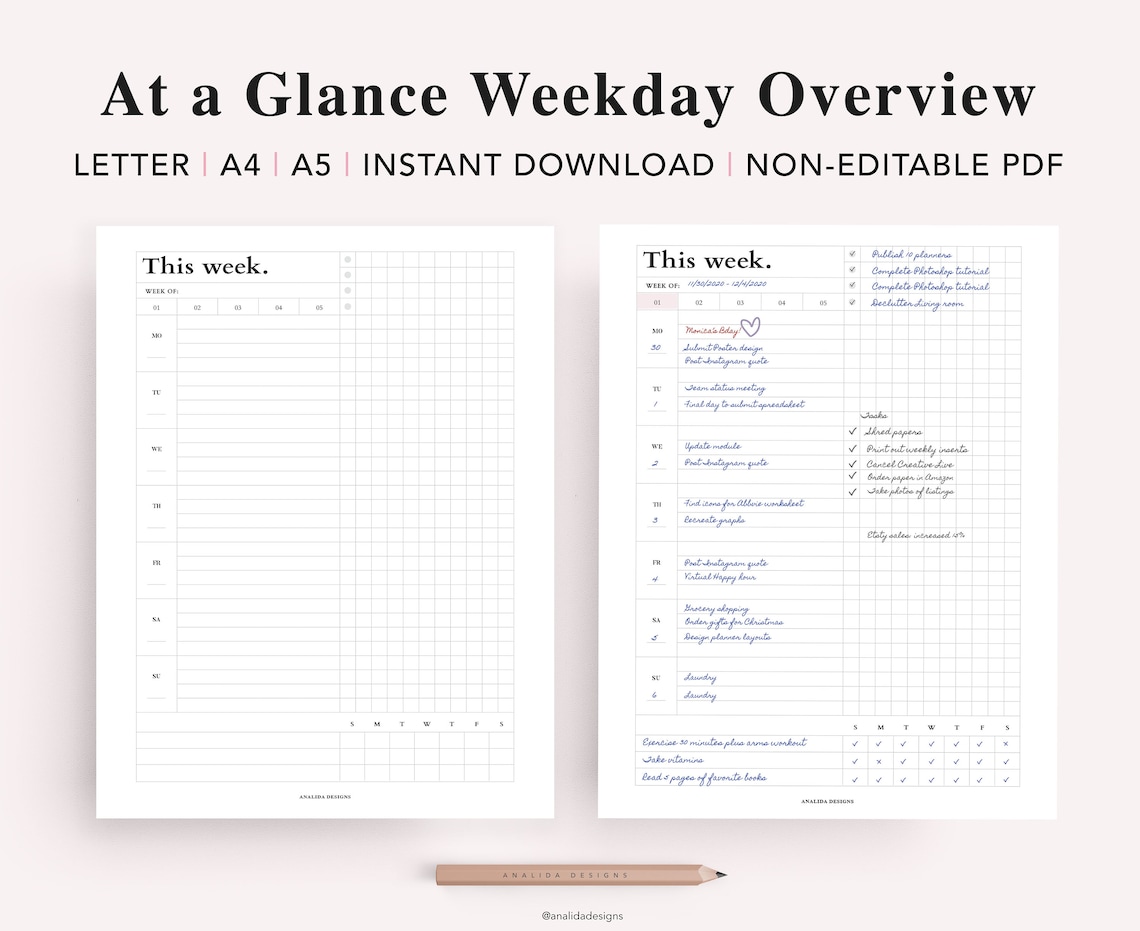 Hobonichi Daily Planner Printable Daily Weekly Monthly - Etsy