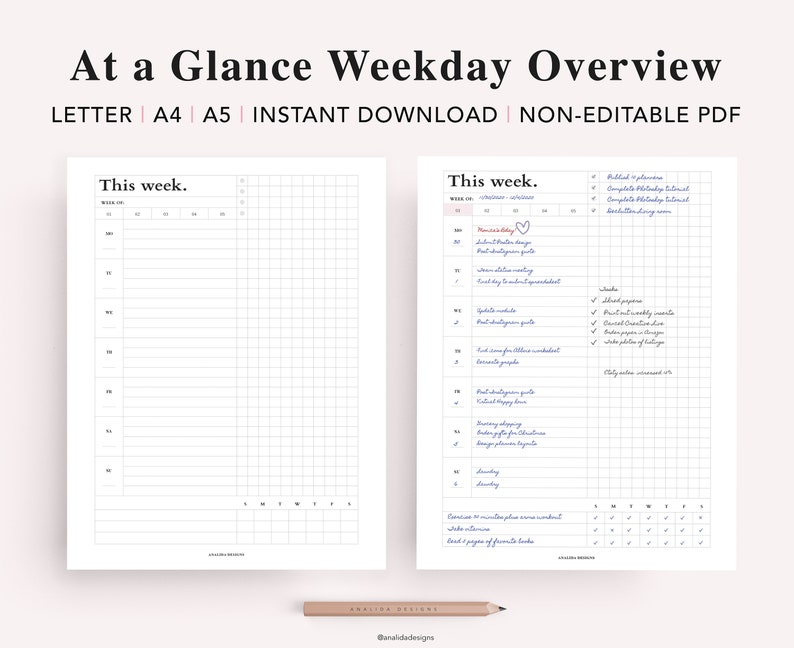 Hobonichi Daily Planner Printable Daily Weekly Monthly - Etsy