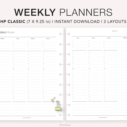 Weekly Planner Printable Happy Planner Classicweekly Schedule - Etsy