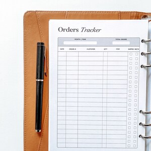 Small Business Planner, Printable Sales Log, Order Form Template ...
