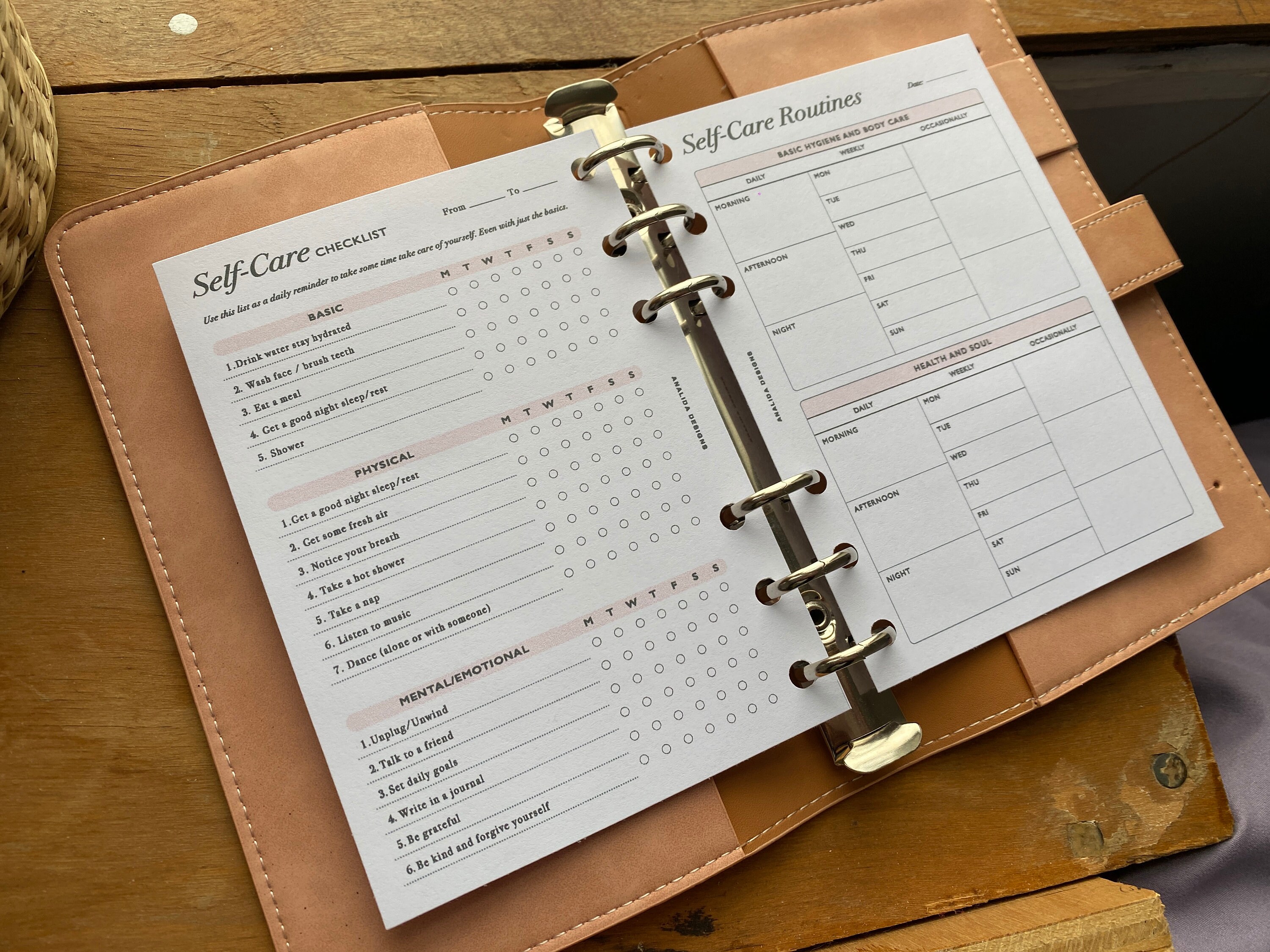 Self Care Checklist Tracker, Self Help Journal, Daily Routine