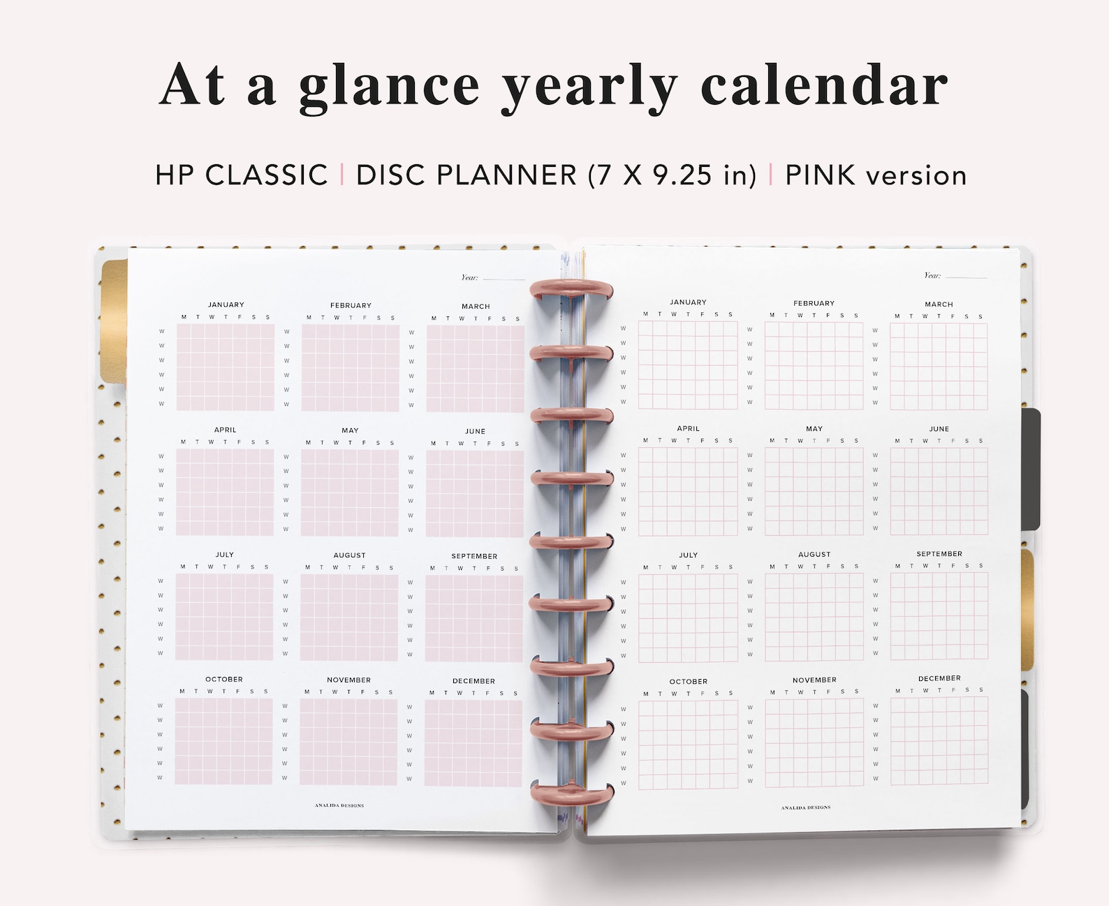 Calendar Printable Undated Happy Planner Classic Yearly | Etsy